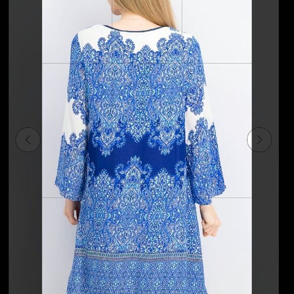 NWT Caribbean Joe Blue/White Coastal Dress - Picture 7 of 12